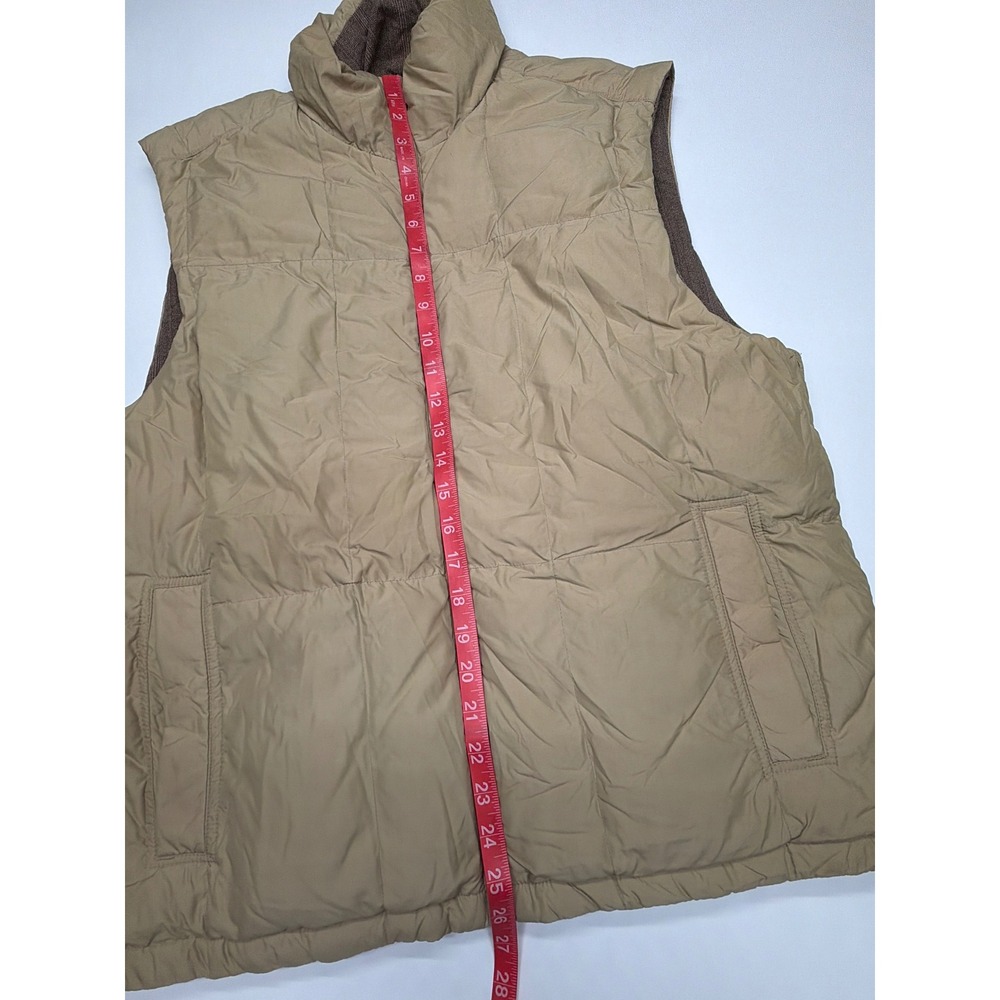 Eddie Bauer Mens Reversible Puffer Vest Size M Brown Tan Quilted Full Zip - Picture 10 of 10
